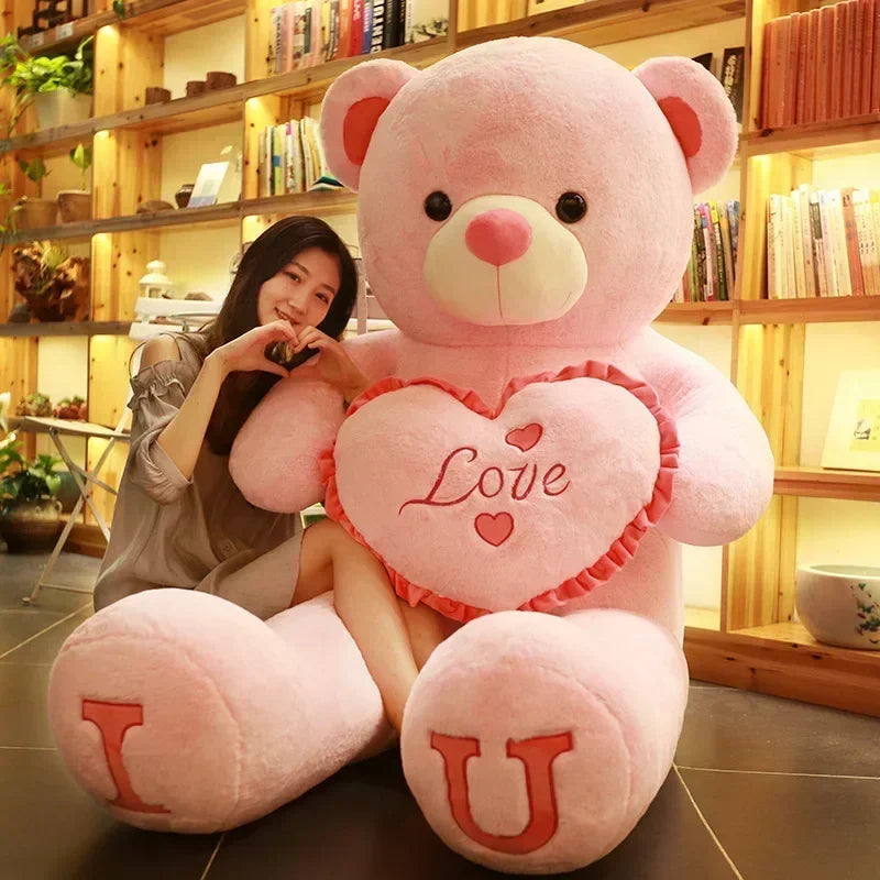 Teddy Bear 80/100Cm Size Plush Toy Big Giant Pink Soft Stuffed Animals Pillow Dolls Grilfriend Girl Wife Birthday Valentines Day